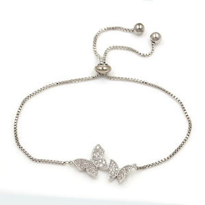 Pulseira Elegant Butterfly em Zirconia Ouro Rose ou Prata